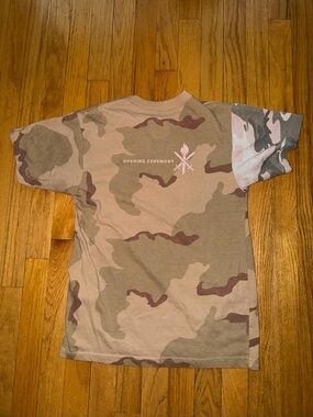 Opening Ceremony Men’s Desert Camo Short Sleeve Tee — Pink, Beige, Green